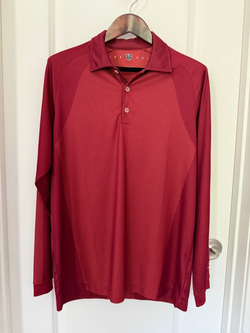 Nike Golf Men's Long Sleeve Sport Dry Fit Polo - Maroon Size M